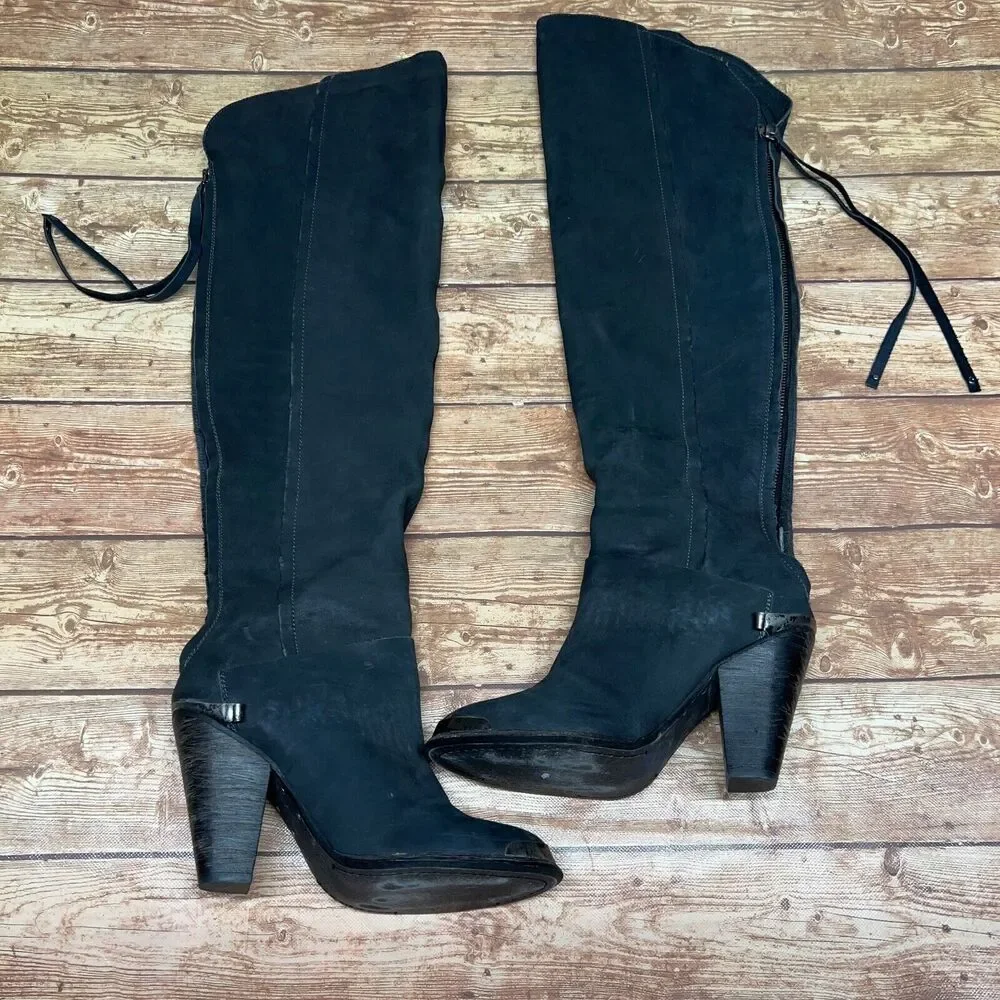 Sam Edelman NORWICK 6.5 M  Boots Black‎ Over Knee Heel